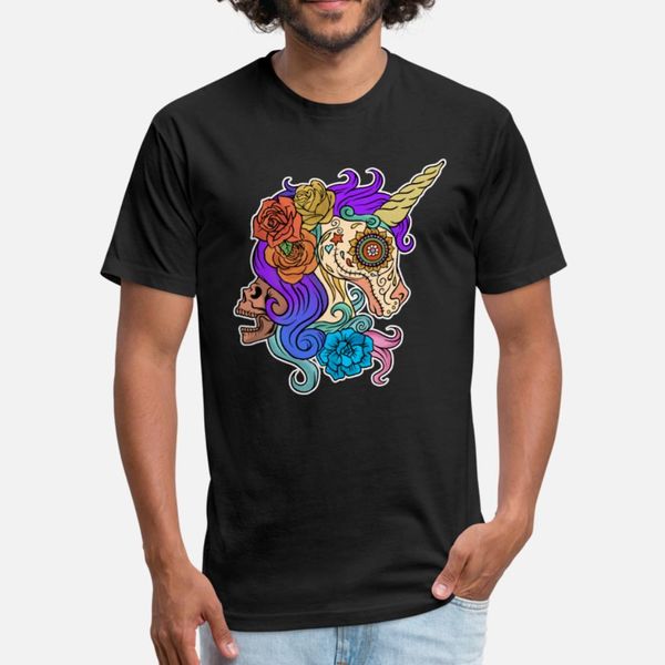 

halloween unicorn sugar skull style t shirt men character tee shirt euro size s-3xl sunlight funny spring autumn slim shirt