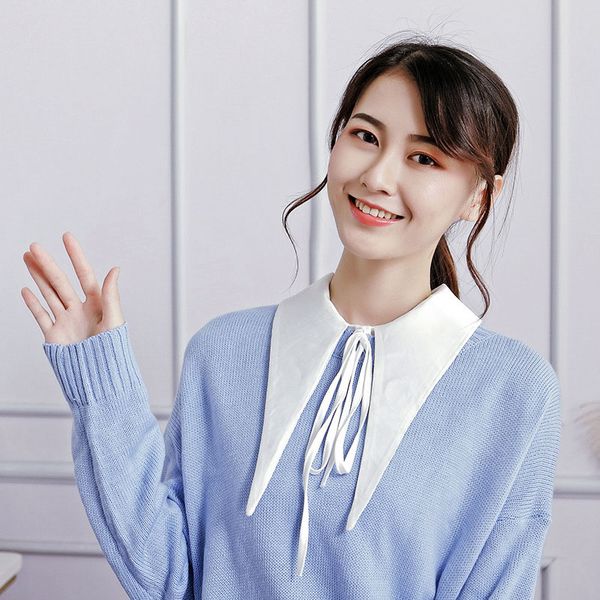 

women fake collar bowknot adjustable detachable half shirts for matching xin-shipping, Blue;purple