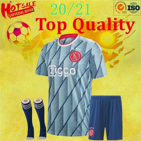

20 21 ajax kit+socks away amsterdam fc soccer jersey promes Ã¡lvarez tadic neres ziyech van beek men football shirt uniforms maillot m1, Black;yellow