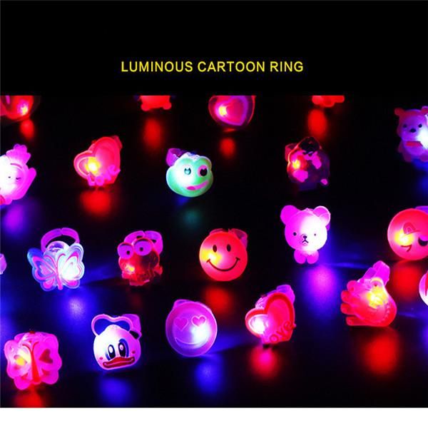 

cgjxs100pcs colors blinking led light up jelly finger rings party favors glow rings children day high quality