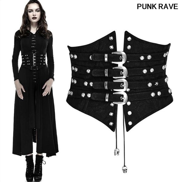 

gothic rock vintage leather cosplay corset steampunk female clothesaccessories slim fit belt punk rave y-659, Black;brown
