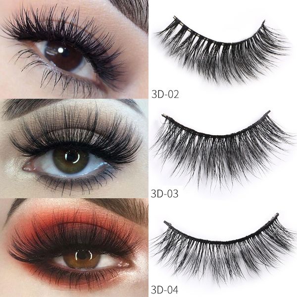 

false eyelashes 1pair 3d lash mink hair lashes handmade crossing thick makeup tools