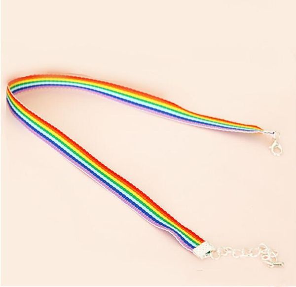 

with women necklace collar 100 pride lesbian rainbow jewelry and ribbon gay necklace choker gay pride lace pendant chocker lace men qjpiaph, Golden;silver