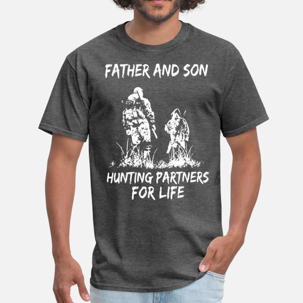 

father and son hungting partners for life hunting t shirt men customize cotton crew neck fit fit fashion spring autumn natural shirt