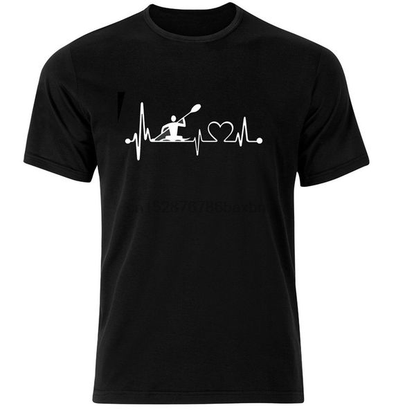 

байдарка heartbeat - мужчины красивый черный смешные t-shirt - доступный m l xl пользовательский graphic tees tee shirt