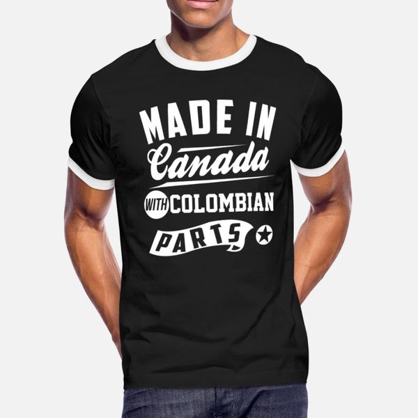 

canadian colombian t shirt men print short sleeve round neck family anti-wrinkle casual spring unique shirt