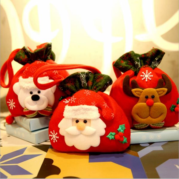 

santa claus bag apple candy bag new year ornaments for the christmas tree christmas winter decoration snowman