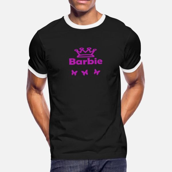 

barbie pink princess бабочка футболка мужчины симпатичные tee shirt crew neck стандартный cute basic summer стиль kawaii