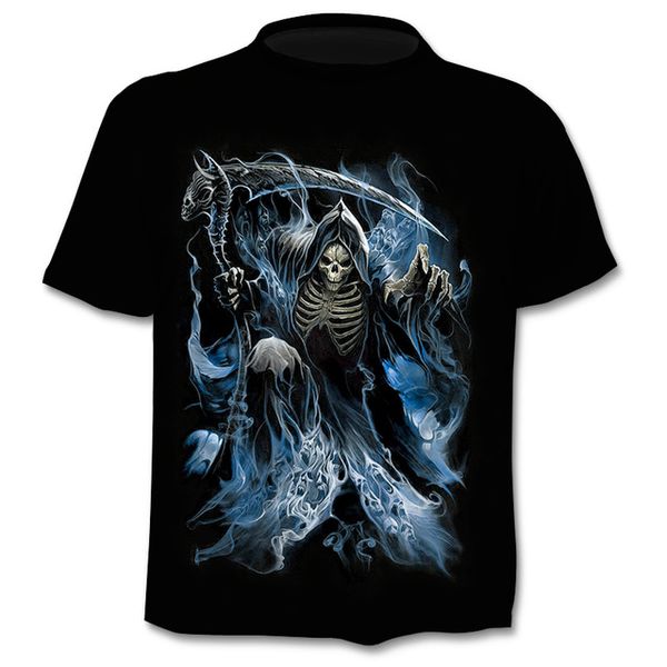 

skeleton punk rock oversized vintage men clothing summer black 3d print shirts oversized plus size hentai men clothing