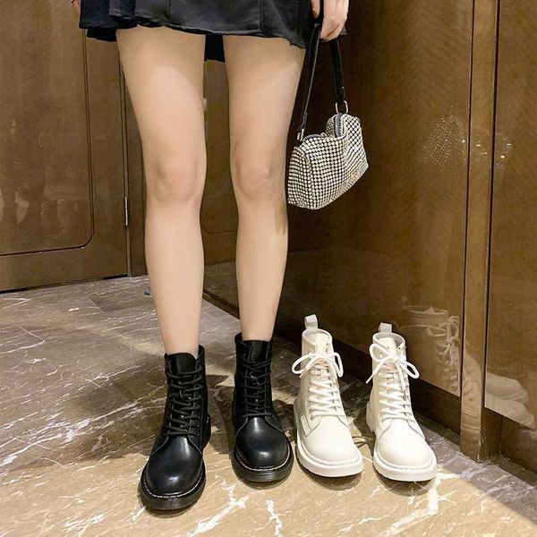 

boots women new 2020 shoes round toe luxury designer low heels booties booties ladies riding rock fashion rubber mid-calf, Black