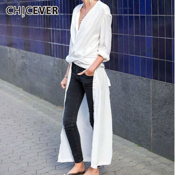 

chicever autumn women's dress female side high split long sleeve loose big size dresses for women clothes fashion korean 2020, Black;gray