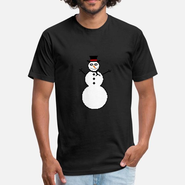 

pixelart snowman schneemann t shirt men printing short sleeve round neck letter interesting authentic summer family shirt