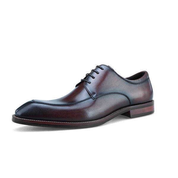 

handmade office business wedding dress shoes men genuine leather luxury pointed toe formal oxfords dress shoes for men d09, Black
