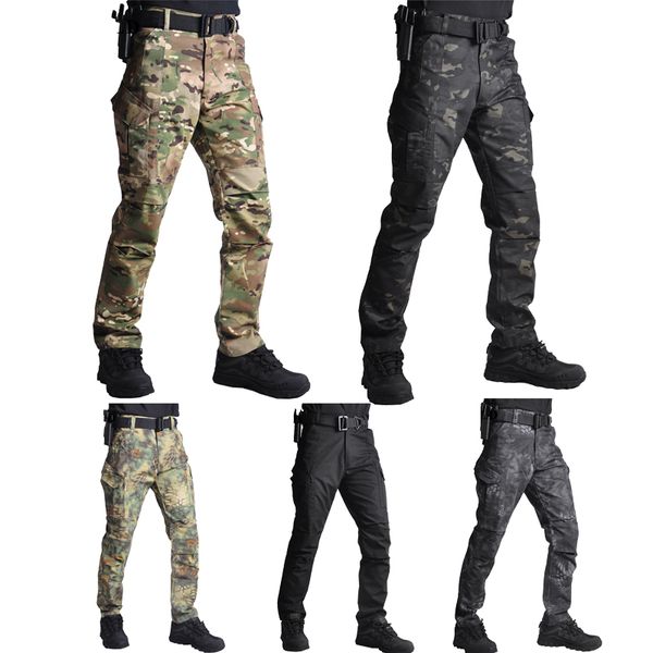

outdoor pants hiking men hunting army tactical cargo trousers waterproof camping climbing quick dry, Black;green