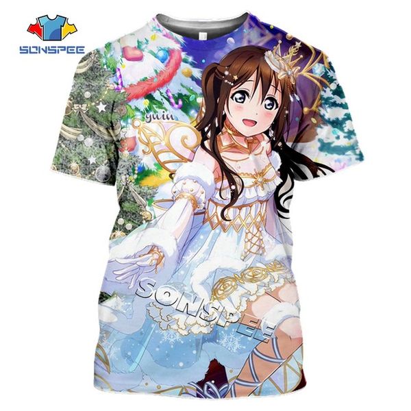 

summer anime girl love live printed 3d print shirts plus size hentai aesthetic men clothing