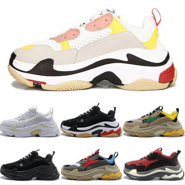 

2020 тройное s мужчины женщины платформы обувь мода кроссовки черные белый серый фиолетовый марочные случайные тренеры на открытом воздухе б, Black