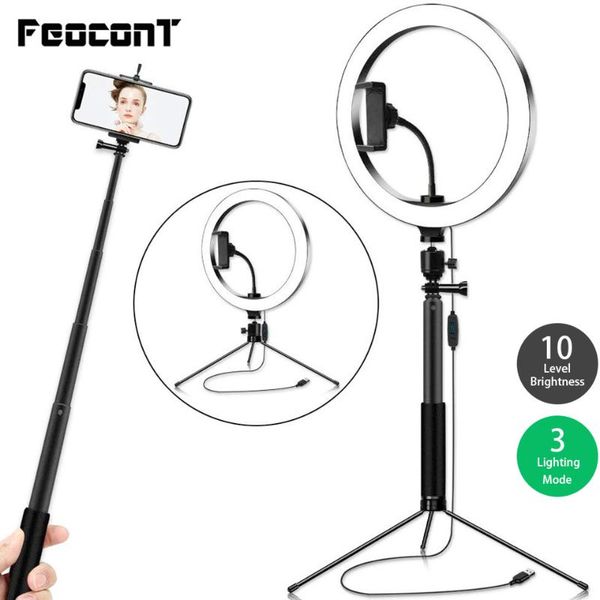 

ring light 10 inch selfie stick tripod video ring lamp pgraphic lighting for youtube makeup live studio phone holder