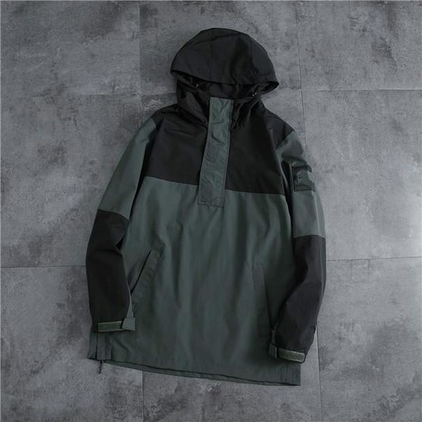 

north zip up men jacket couple windbreaker half zipper embroidery spring autumn fashion brand slim fit coats male casual baseball na4hk03j, Black;brown