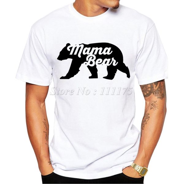 

2019 summer black mama bear design t shirt men's custom printed hipster tees