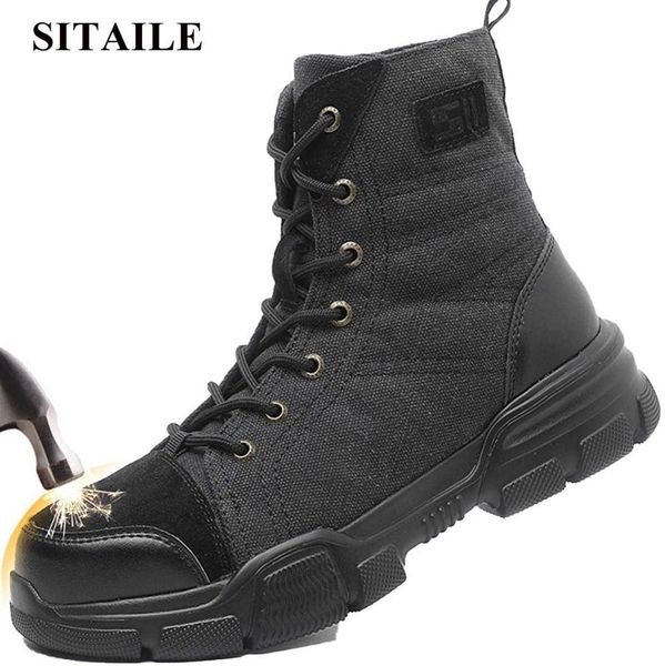 

sitaile man safety shoes puncture-proof work shoes safety work eva outsole lightweight breatheable labor's boots, Black