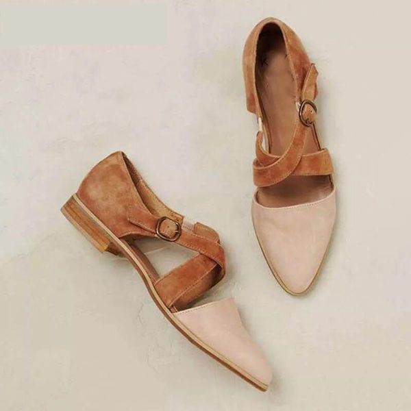 

women pointed toe pu cross strap pump buckle female casual solid spring autumn footwear comfortable retro ladies shoes 35-43, Black