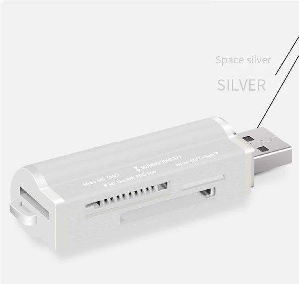 

multifunctional high-speed transmission card reader sd/tf/ms card car phone/camera memory card reader mini