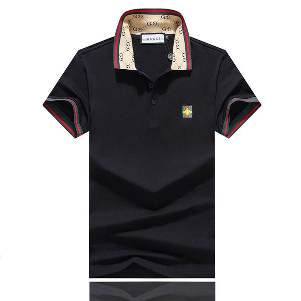 

designer polo shirts men luxury polo casual men polo t shirt snake bee letter print embroidery fashion high street mens polos casual polos, White;black