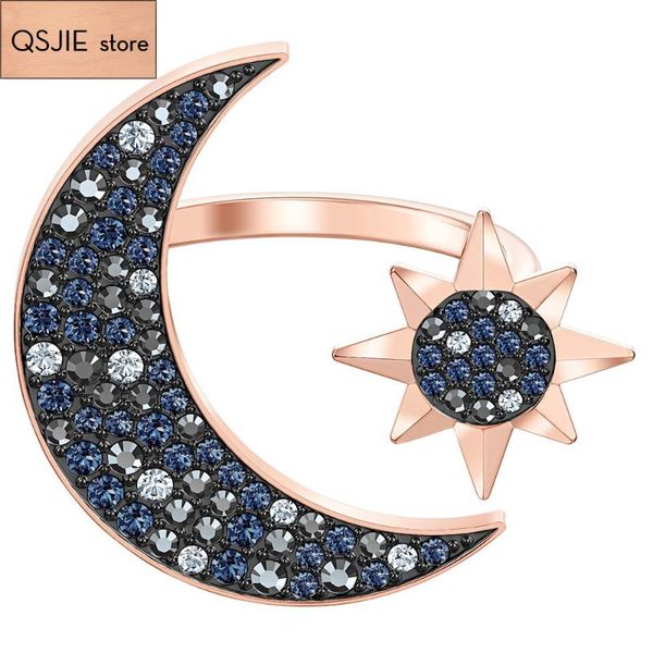 

qsjie высокое качество swa. мода moon fresh romantic luxury подарка ювелирных изделий ring1, Golden;silver