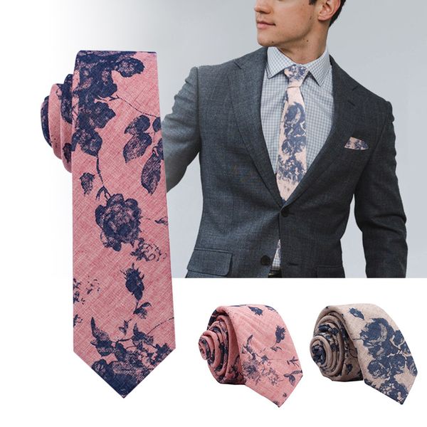 

men casual cotton necktie print skin-friendly breathable male neck tie h9, Black;gray