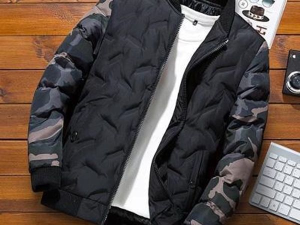 

winter men bomber jacket casual cotton thick warm parkas coats male thermal outwear windbreaker jackets clothing 4xl, Black
