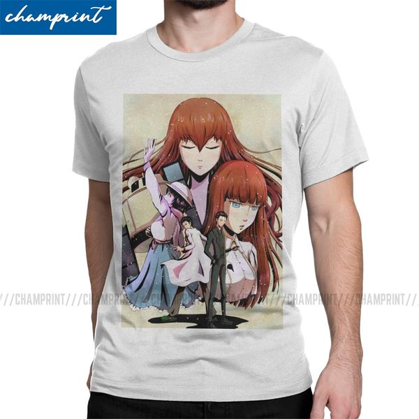 

steins gate 0 fan art t shirts men pure cotton novelty t-shirts okabe kurisu tee shirt short sleeve clothing birthday gift