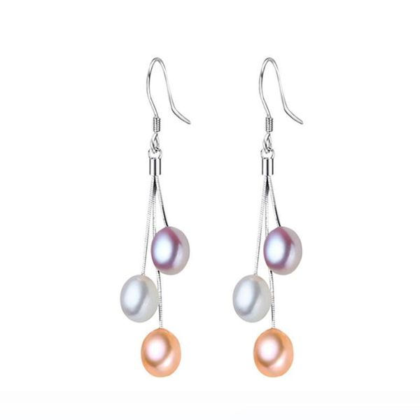 

2020 earrings natural freshwater pearl tassels pearl jewelry drop earrings jewelry for woman, Silver