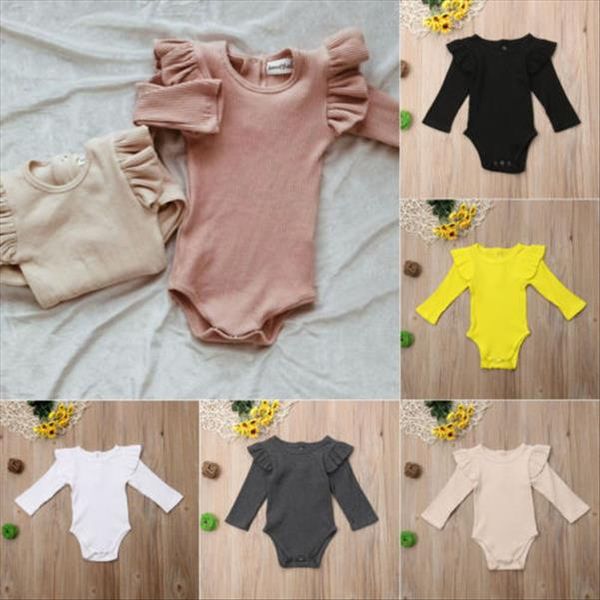 

newborn baby girl boys long sleeve romper jumpsuit bodysuit one pieces clothes bodysuit one pieces clothes autumn cotton knitted, Blue