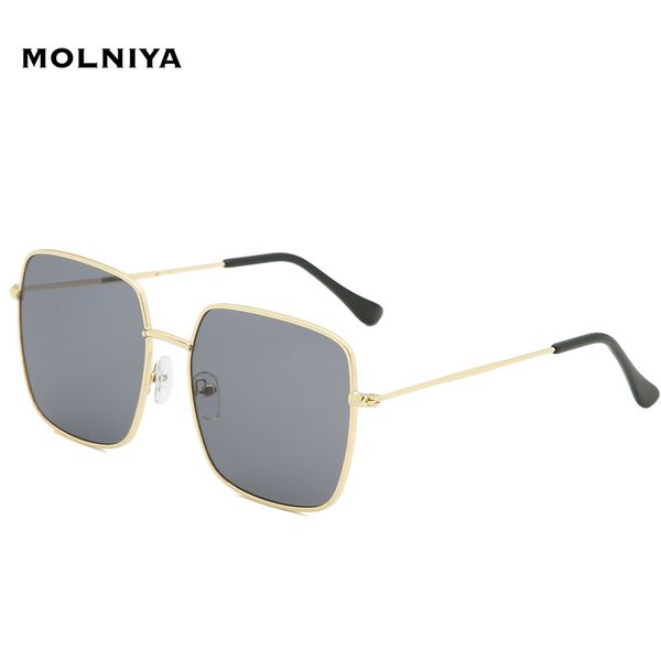 

2020new fashion oversized frame square sunglasses women vintage sun glasses metal frame trend eyewear uv400, White;black