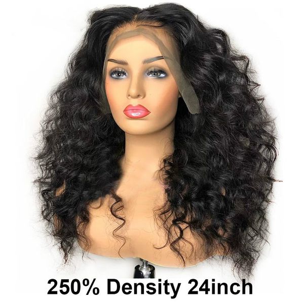 Loose Wave Wig 360 Lace Frontal Wig Brasileiro 250 Density 13x6 Lace Front Human Hair Wigs 30 Polegadas Couro Cabeludo Falso Você Pode Cabelo Completo