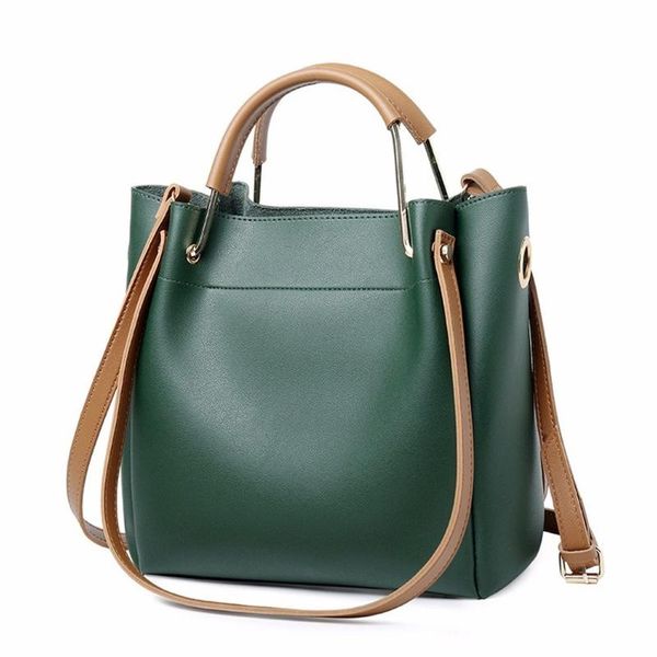 

trendy solid color pu shoulder women's bag fashion soft shoulder bucket bags diagonal pack 2020 new style