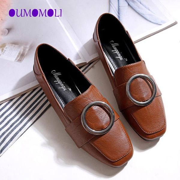 

2020 fashion new russia british single shoes women's fashion simple thick heels thin shallow buckle casual shoes q092, Black