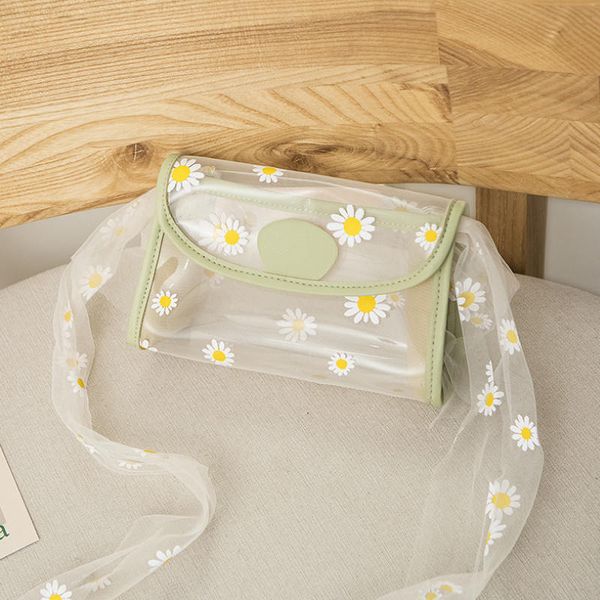 

лето прозрачная сумка 2020 корейского стиль crossbody сумки daisy printed jelly плечо