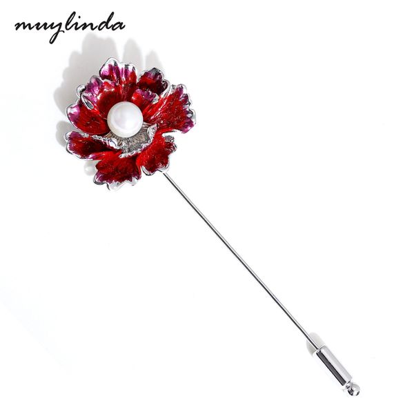 

muylinda vintage crabapple flower brooch for women enamel pin brooch sweater scarf brosche jewelry, Gray