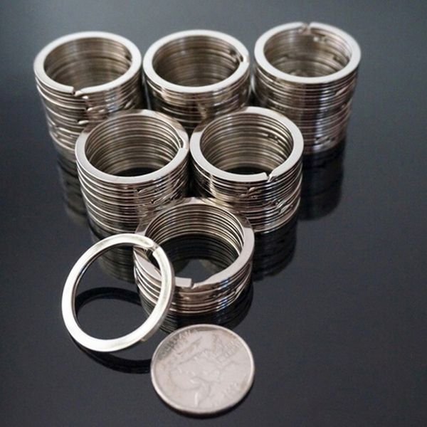 

30pcs 25mm stainless steel diy polished split ring keyrings key chain hoop loop key holder, Silver
