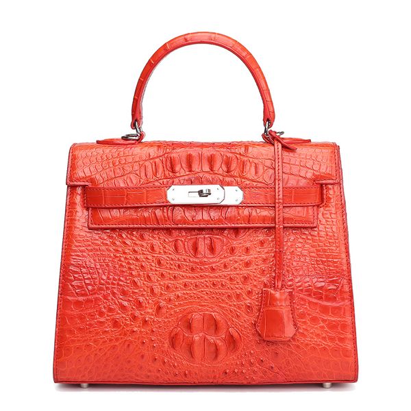 

new 100% crocodile skin slant bag handbag in 2020