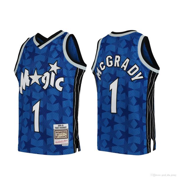 

men orlando magic 1 tracy mcgrady mitchell&ness 2000-01 basketball jersey, Black