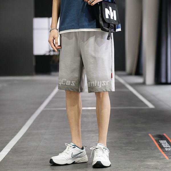 

men's shorts short pants summer sports leisure korean version 5:7 7 loose trend beach, White;black