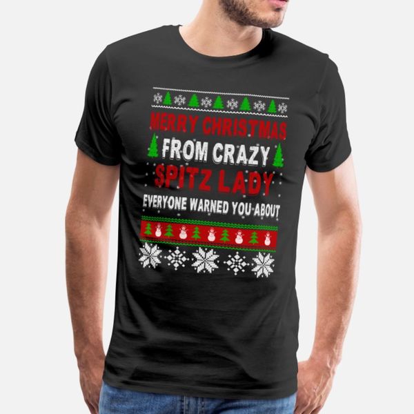 

merry christmas from crazy spitz lady t shirt men personalized short sleeve round neck fit fitness funny casual summer family shirt