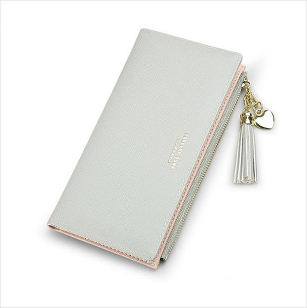 

2019 tassel wallet women long cute wallet leather tassel women wallets zipper portefeuille female purse clutch cartera mujer, Red;black