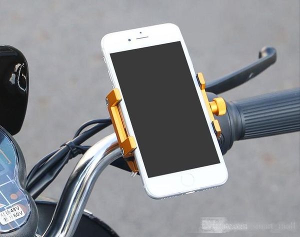 

universal aluminum bike motorcycle phone stand for 5-15cm wide smartphone support bicycle adjustable handlebar alloy holder mount bracket lf