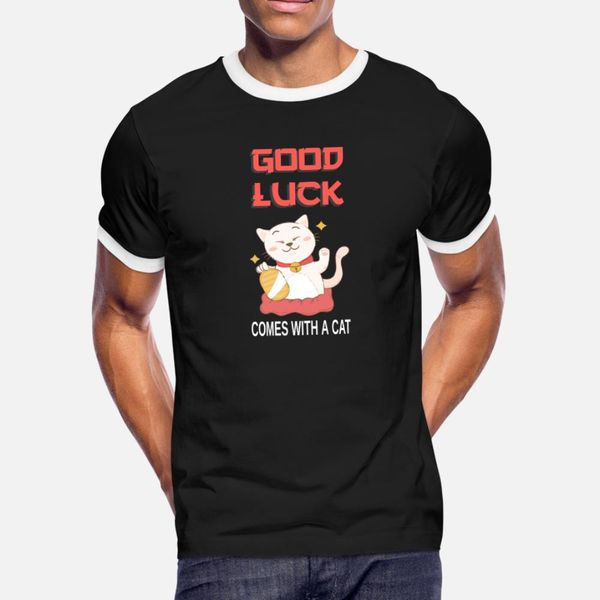 

maneki neko cat good luck футболка мужчины фитнес tee shirt o-neck уникальный фитнес casual summer style новизна