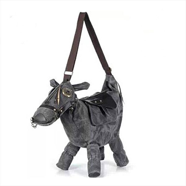 

women messenger bags travel bag pack mochila bolsos mujer animal bag creative 3d pony donkey horse shape female shoulder bag