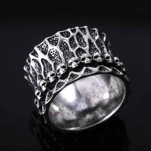 

vintage punk alloy skull shape men's ring, Slivery;golden