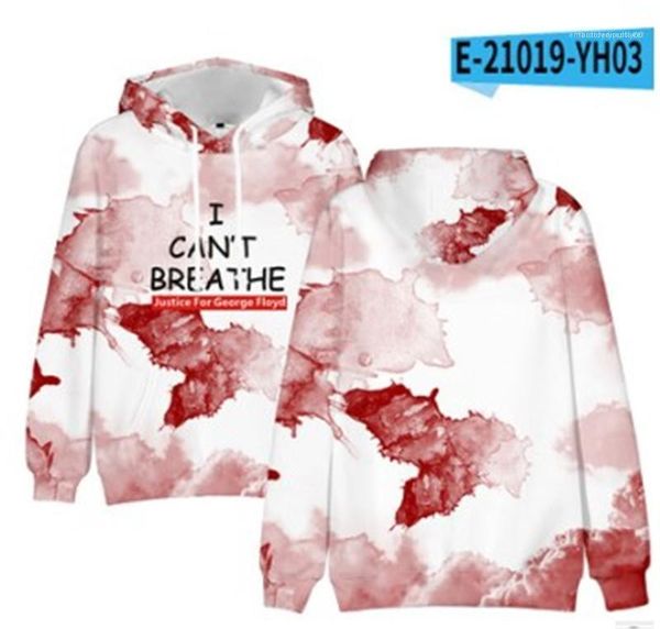 

men women letters hooded sweatshirts casual pullovers long sleeve fashion hoodies i cant breathe 3d hoodies, Black